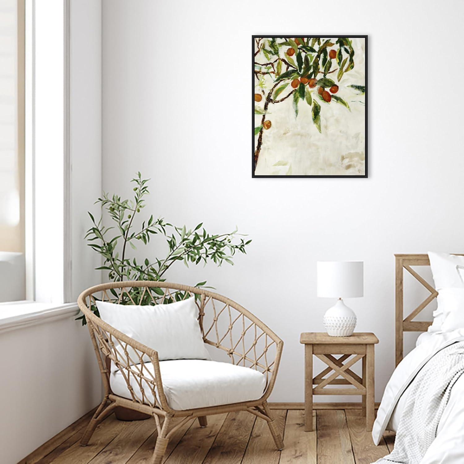 Amanti Art Framed Canvas Wall Art 28x23 Kumquat Tree by Jodi Maas, Framed Wall Art Canvas, Cuisine Artwork, Modern Decor, Medium Poster Painting for Living Room, Bedroom, Bathroom, Kitchen, Office or