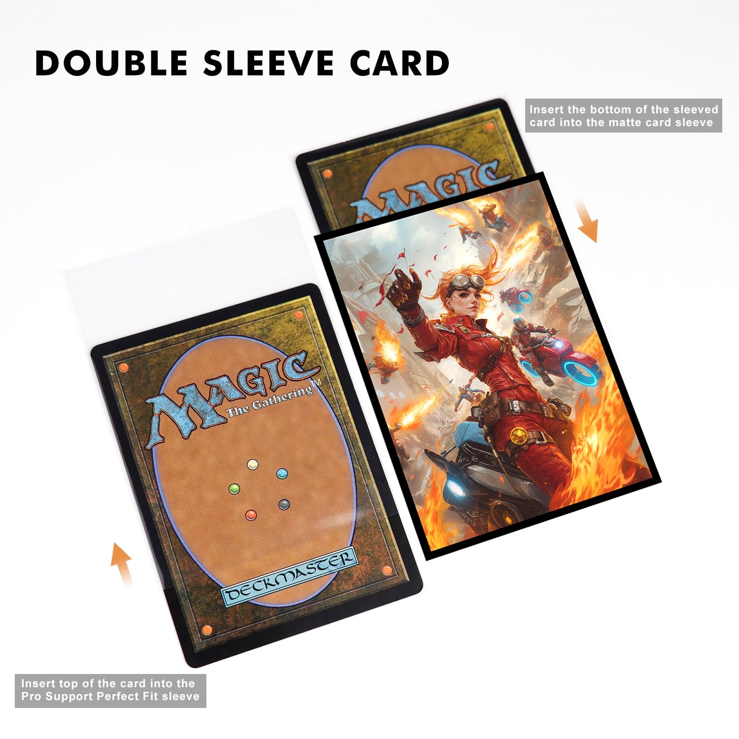 Amazon.com: Katomula 100 MTG Card Sleeves with 100 Inner Sleeve, Textured  Back Art Sleeves, Fit Standard Size Cards