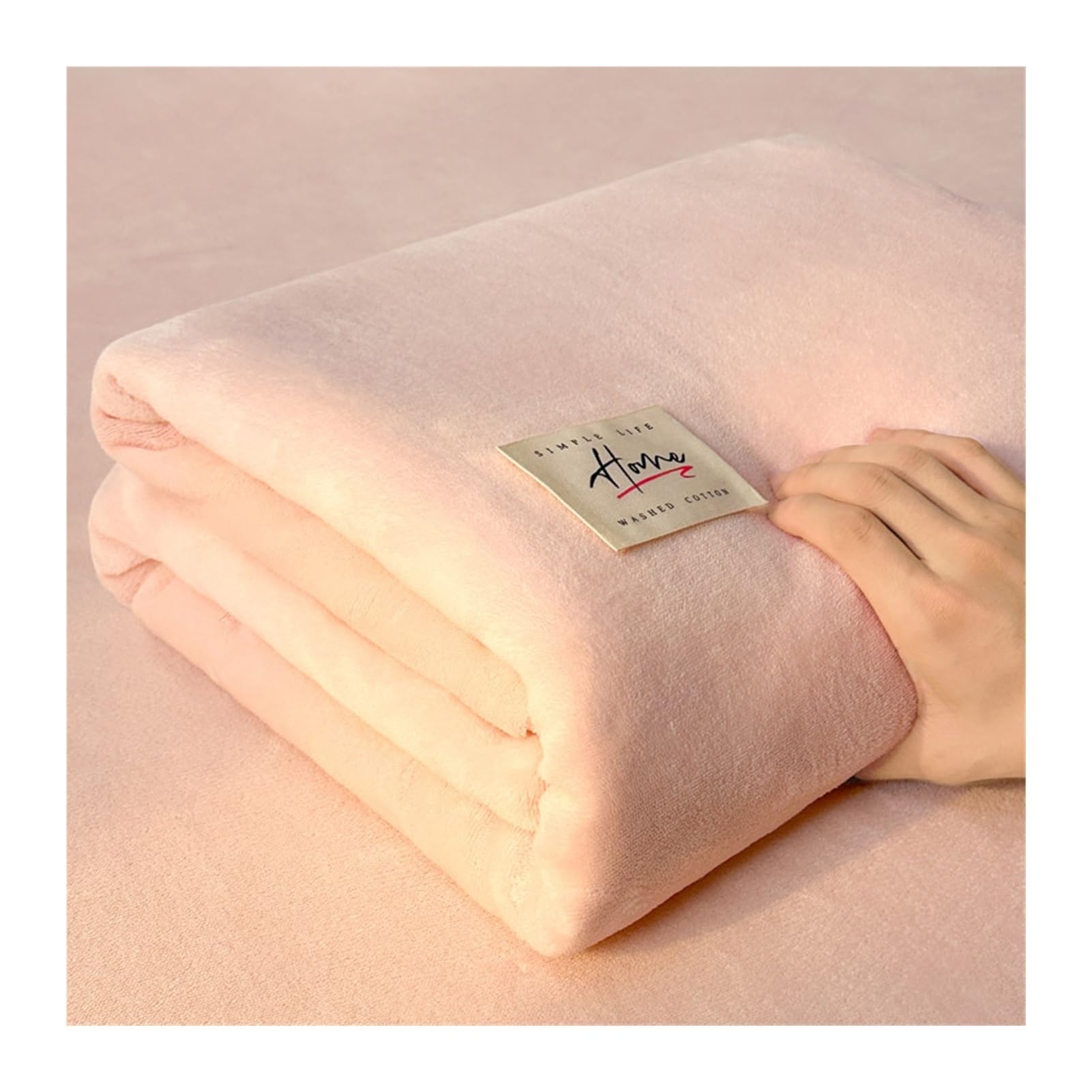 Samt Plüsch Bettlaken ohne Gummizug 160x230 200x230 230x250 Flanell Betttuch Cashmere Touch Haustuch weiche Laken for Herbst Winter Frühling(Pink,230x250cm+48x74cm x2)