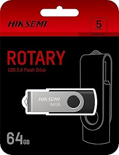 محرك بندريف دوار 64 USB 2.0 من هيكسيمي، فضي/اسود | HS-USB-M200S 64G |