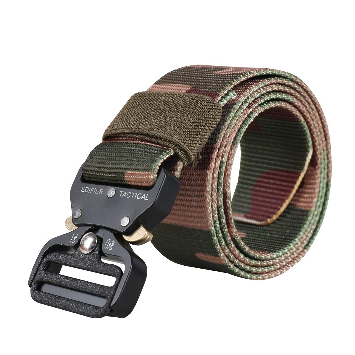 Men's and Women's Breathable Webbing Nylon Military Style Tactical Canvas Waist Belt with Heavy-Duty Quick-Release Metal Buckle (Multicolour, Free Size, 1.5 Inches Wide)