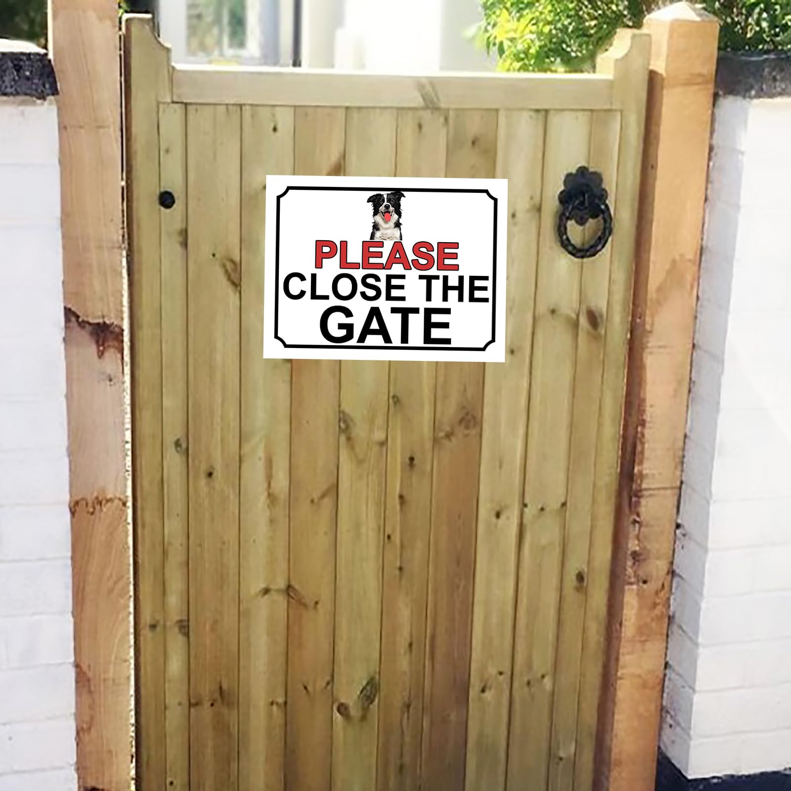 PLEASE CLOSE THE GATE COLLIE DOG THEME METAL SIGN 267MM X 200MM (140H1L) LARGE 10" X 8" - Image 3