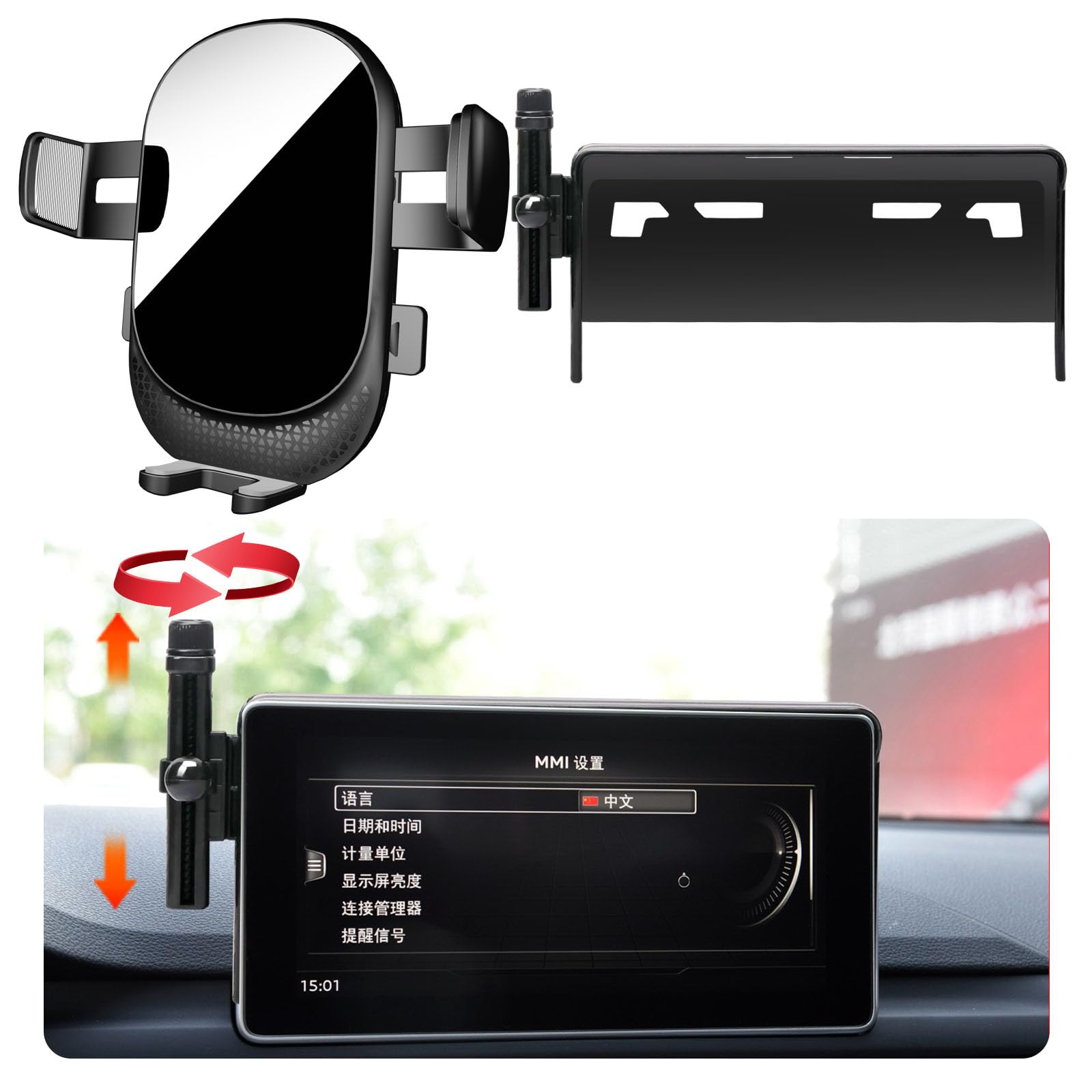 Car Phone Holder for Audi A4/A5/Q5/SQ5 Auto Accessories[only for 8.3" Screen，Include：2017-2019 A4/A4 allroad&2018-2019 A5 Coupe/A5 Hatchback/A5 Convertible&2018-2020 Q5/SQ5] 7" Screen