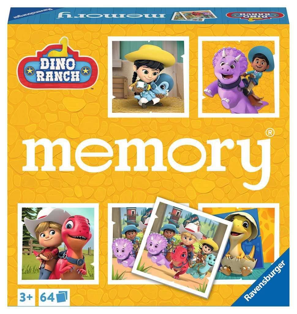 RavensburgerDino Ranch Large Memory - Matching Picture Snap Pairs Game for Kids Age 3 Years and Up