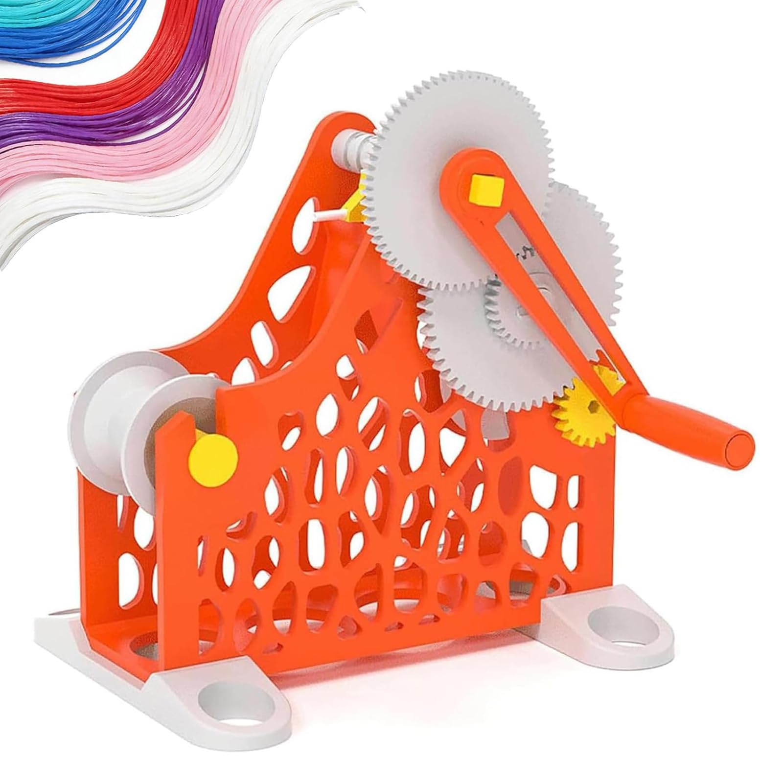 Adtzpc Orange 3D Printer Filament Winder, Cranked Filament Retractor, Consumables Rewinder For Wires Weighing 1Kg, Uniform Wire Routing & Removable Modular Design, For Printing Enthusiasts