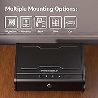 Vista 7 de Caja de seguridad para armas, caja de seguridad biométrica para pistolas de mano, caja de seguridad para pistolas con teclado retroiluminado