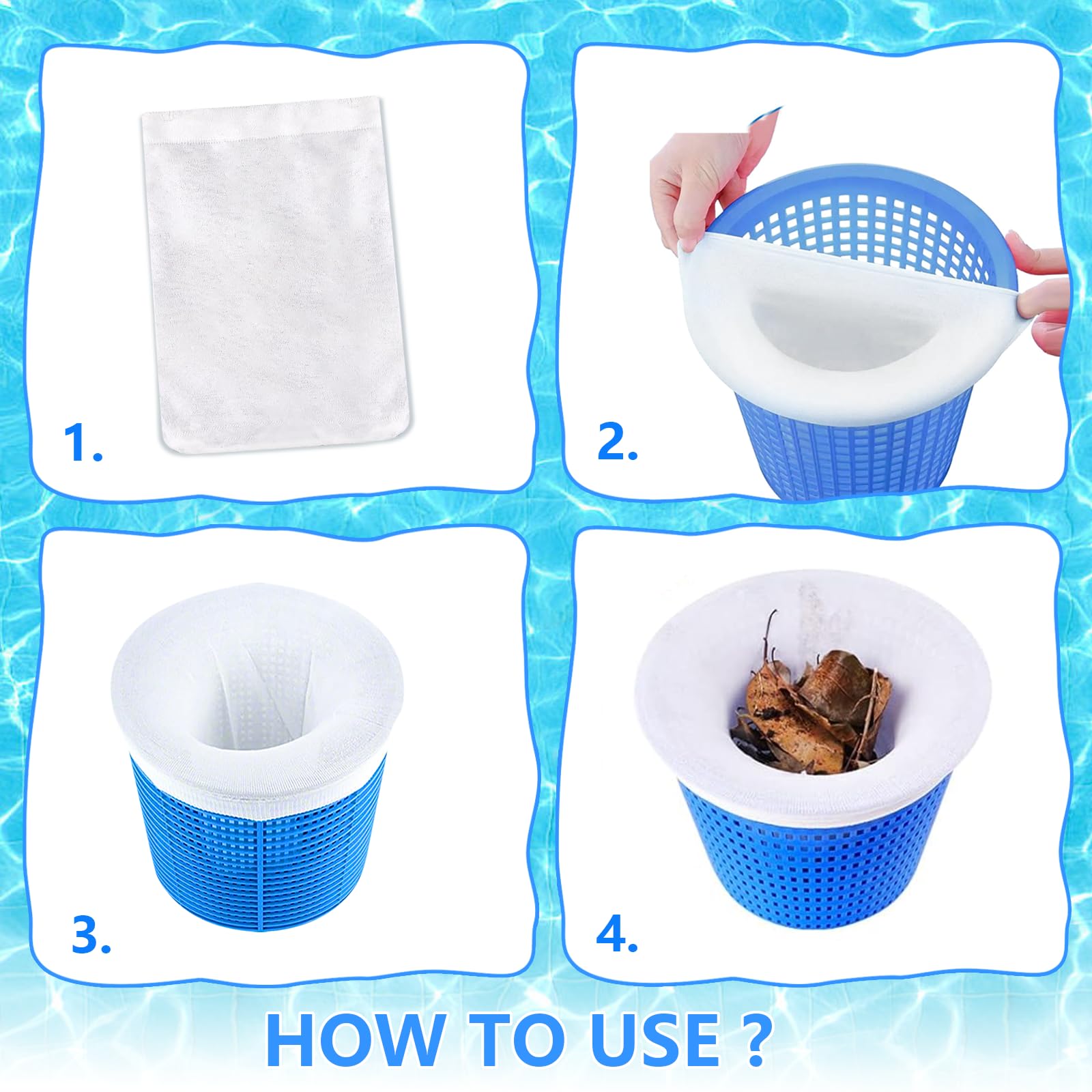 Chaussettes Skimmer Piscine, 10 Pièces Chaussettes Skimmer Socks