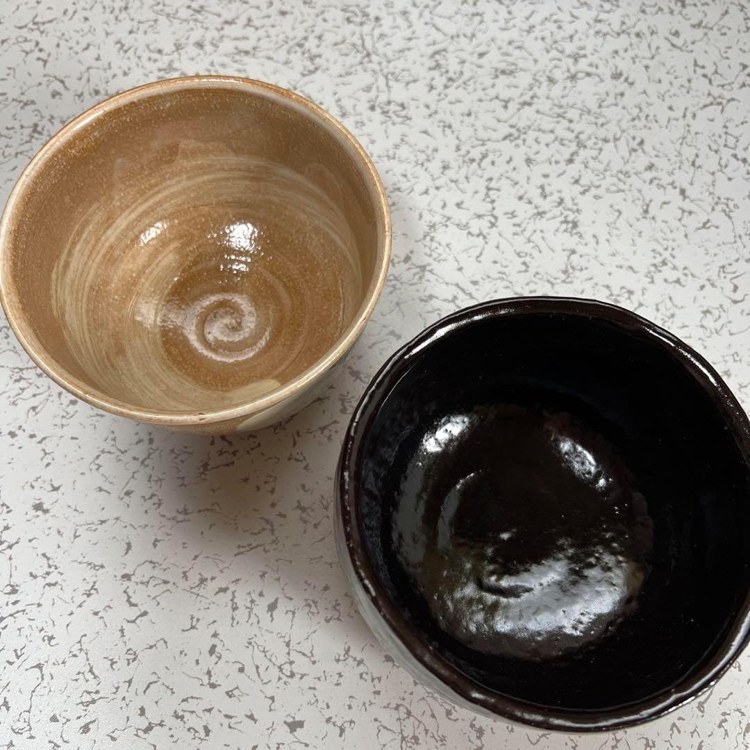 抹茶碗二種 抹茶椀 平茶碗 茶道具 在銘 緑釉 2種 3