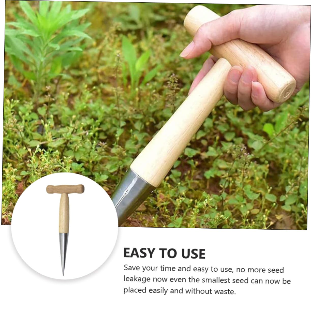 Levemolo Sturdy Stainless Steel Dibber Tool for Sow Dibber Plant Garden Hand Dibber Bulb Planter Dibber Digger