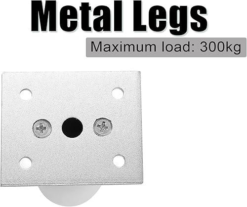 Miniatura 5 de Kyuionty Juego de 4 patas para muebles de 6 pulgadas, patas ajustables de aleación de aluminio, patas redondas de metal para sofá, patas ajustables