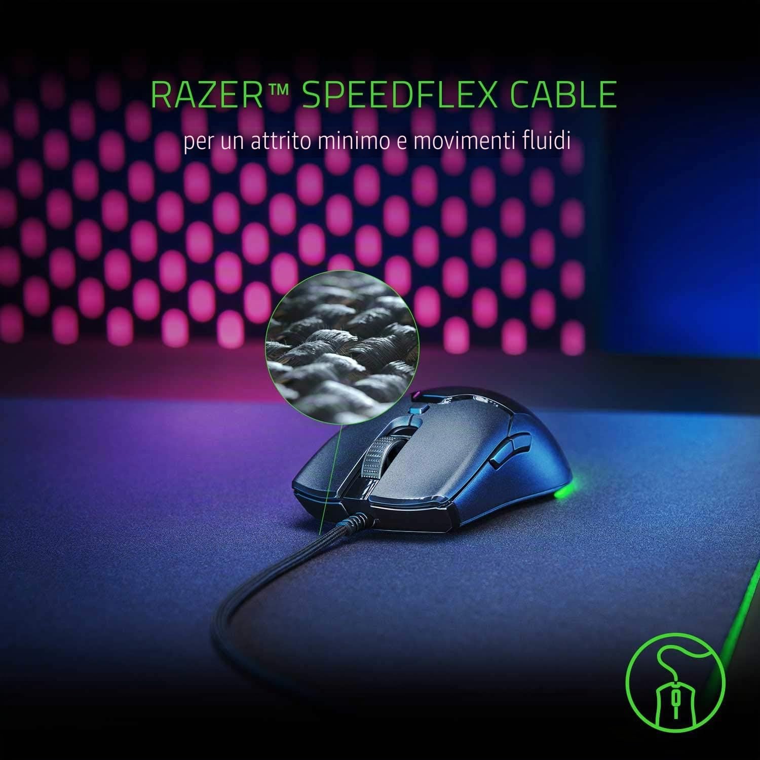 Razer Viper - Mini mouse da gioco ultraleggero: interruttori da gioco più veloci, sensore ottico 8500 DPI, illuminazione sotterranea RGB cromata, 6 pulsanti programmabili, cavo senza trascinamento,