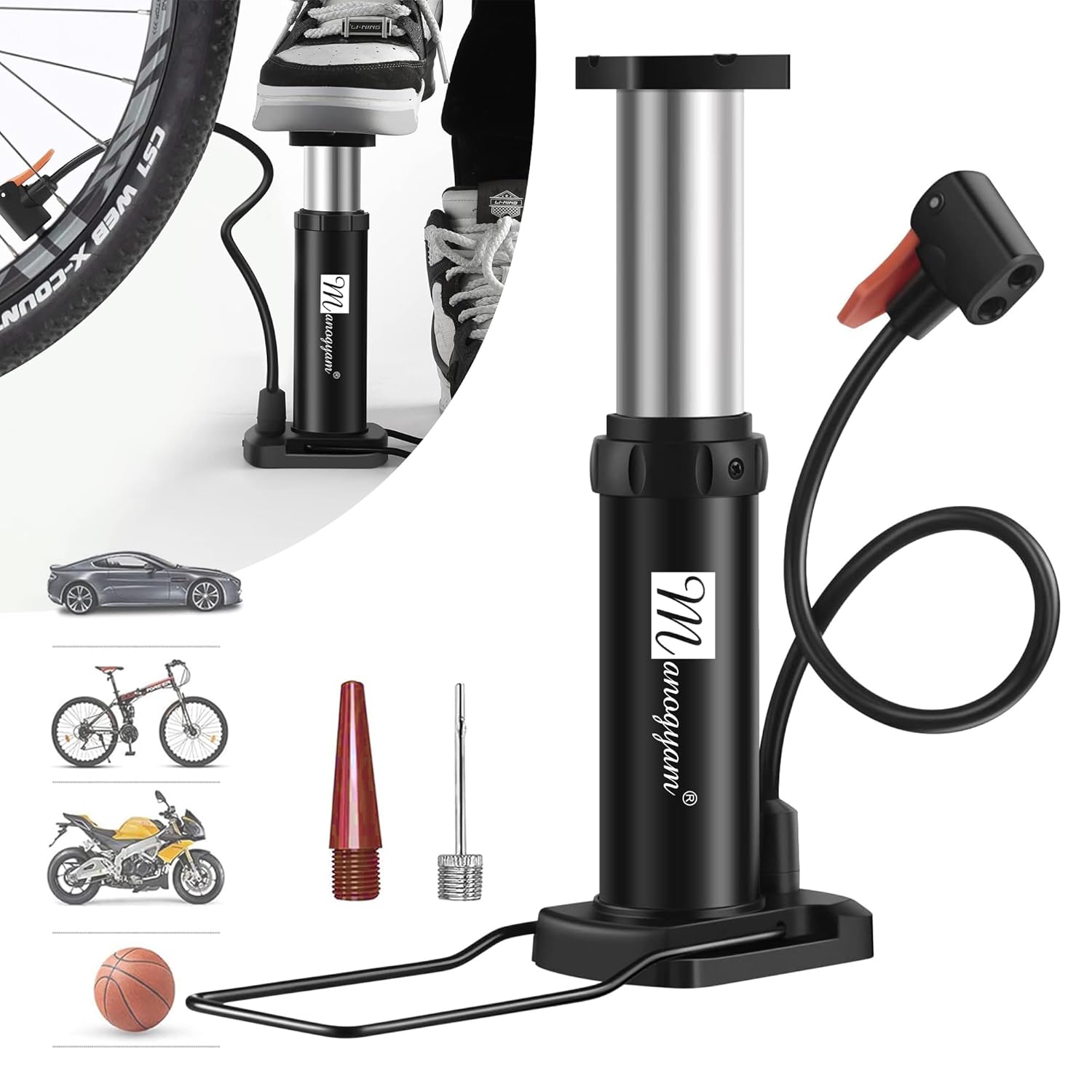 MANOGYAM Cycle Foot Air Pump Bike Pump Cycle Pump Portable Bike