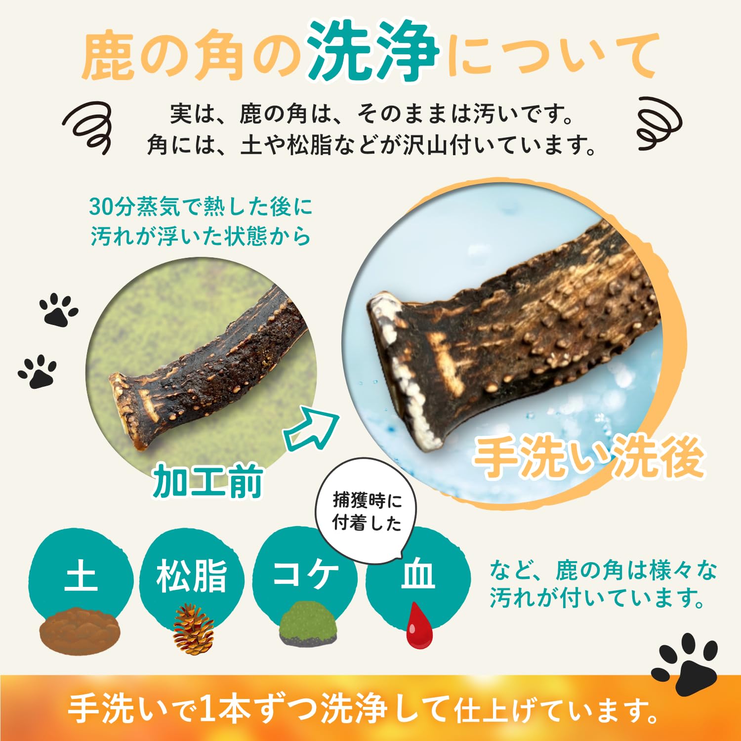 Amazon | モノライフ 鹿の角 4半割り 犬 おもちゃ 無添加 おやつ