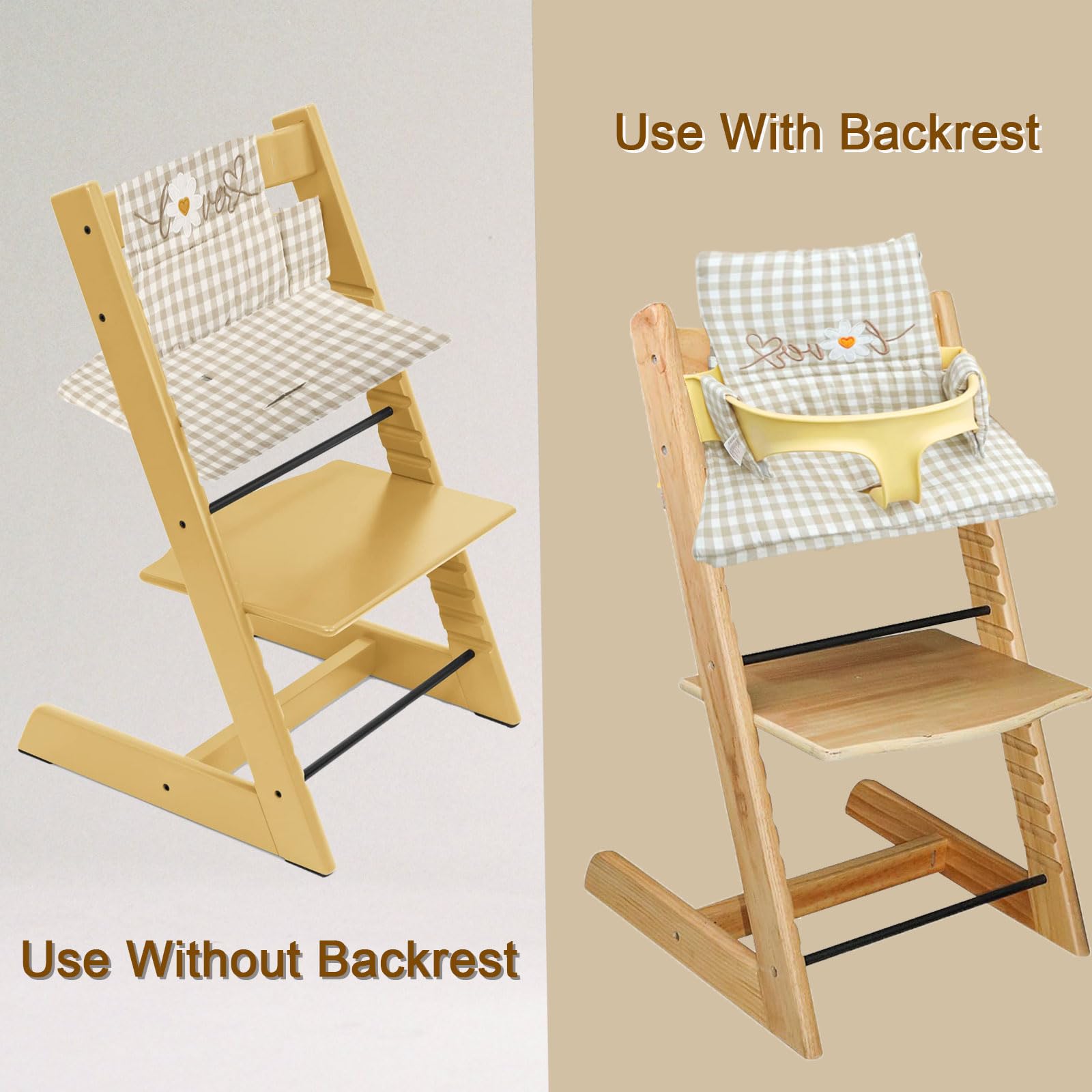 Housse de Coussin pour Stokke, coussin de siège de bébé en coton biologique, housse de remplacement, Coussin de siège Doux pour bébés et Tout-Petits avec Poche de rangement (03)