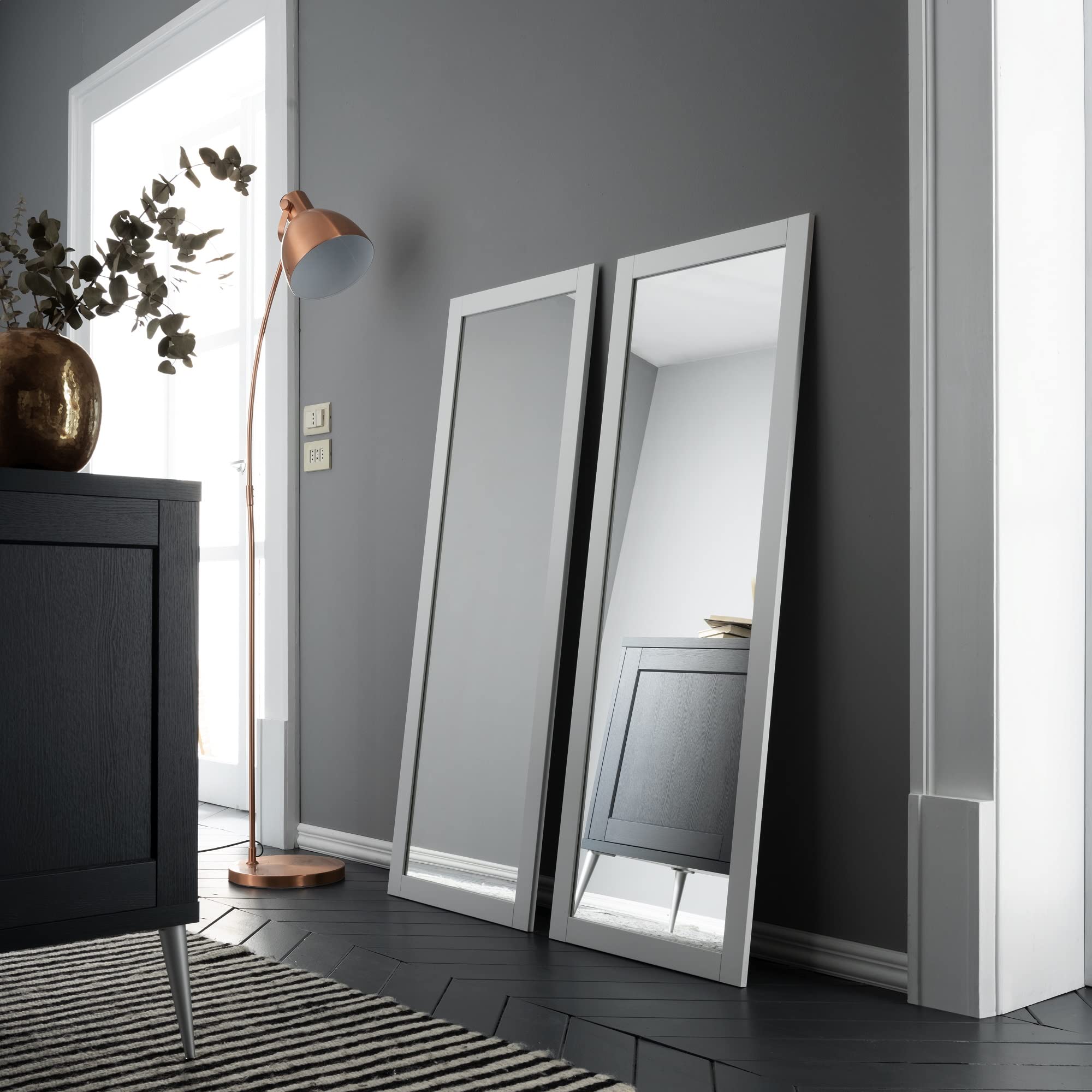 ARHome Specchiera Parete, Smart, 140 x 50, Bianco, Specchio Parete Muro, Prodotto in Italia