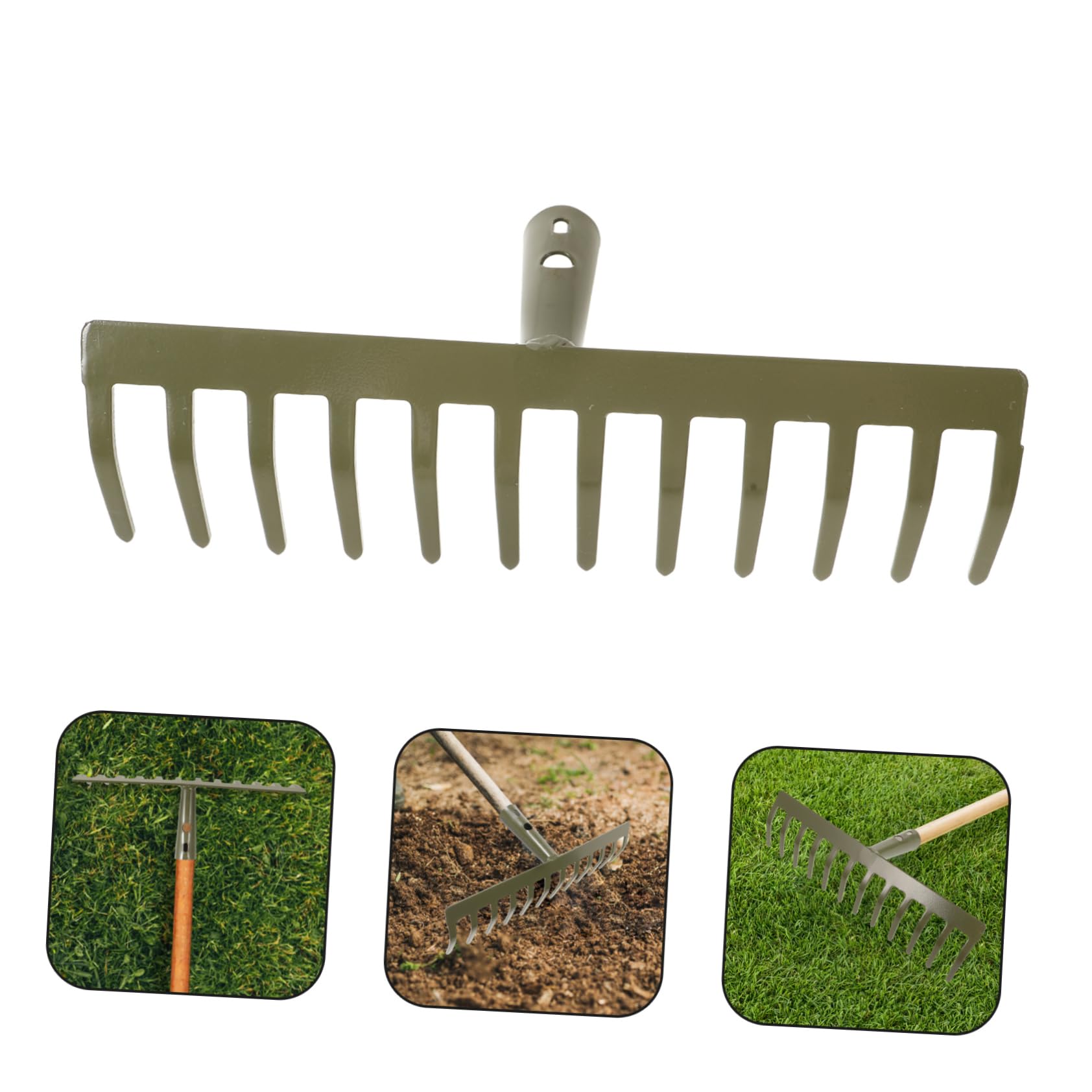 jojofuny 2piezas Rastrillo De Jardín De Dientes De Herramienta De Jardinería para Recoger y Nivelar Césped Rastrillo Resistente para Uso Doméstico y Agrícola