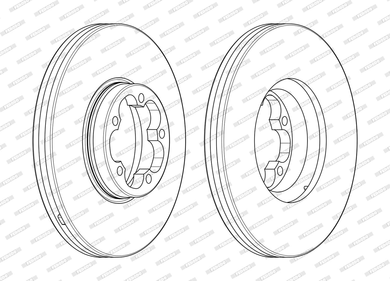 FERODO DDF2468-1 2 discos de freno delanteros de 308 mm de diámetro, ventilados, compatibles con Ford Transit Mk6 Kasten V347, V348, FA 1812200 DDF2468-1 1822205