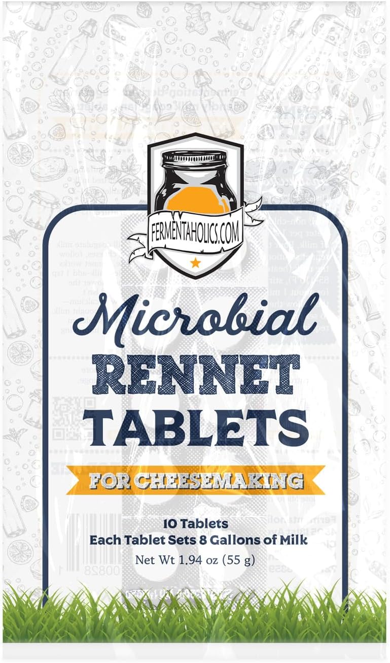 Fermentaholics Microbial Rennet for Cheese Making | Vegetarian Rennet Tablets | Milk Coagulant | Vegan Cheese Making | Stable Rennet Tablets Perforated and Easy to Use