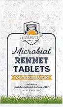 Microbial Rennet For Cheese Making | Vegetarian Rennet Tablets | Milk Coagulant | Vegan Cheese making | Shelf-Stable Rennet Tablets, Perforated For Easy Use