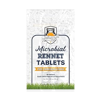 Microbial Rennet For Cheese Making | Vegetarian Rennet Tablets | Milk Coagulant | Vegan Cheese making | Shelf-Stable Rennet Tablets, Perforated For Easy Use