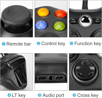 Sefitopher Wired PC Controller for Windows, Game Controller with Dual Vibration/Turbo/Ergonomic Design - Gamepad Compatible with Windows 7/8/10/11/VISTA/Android/PS3