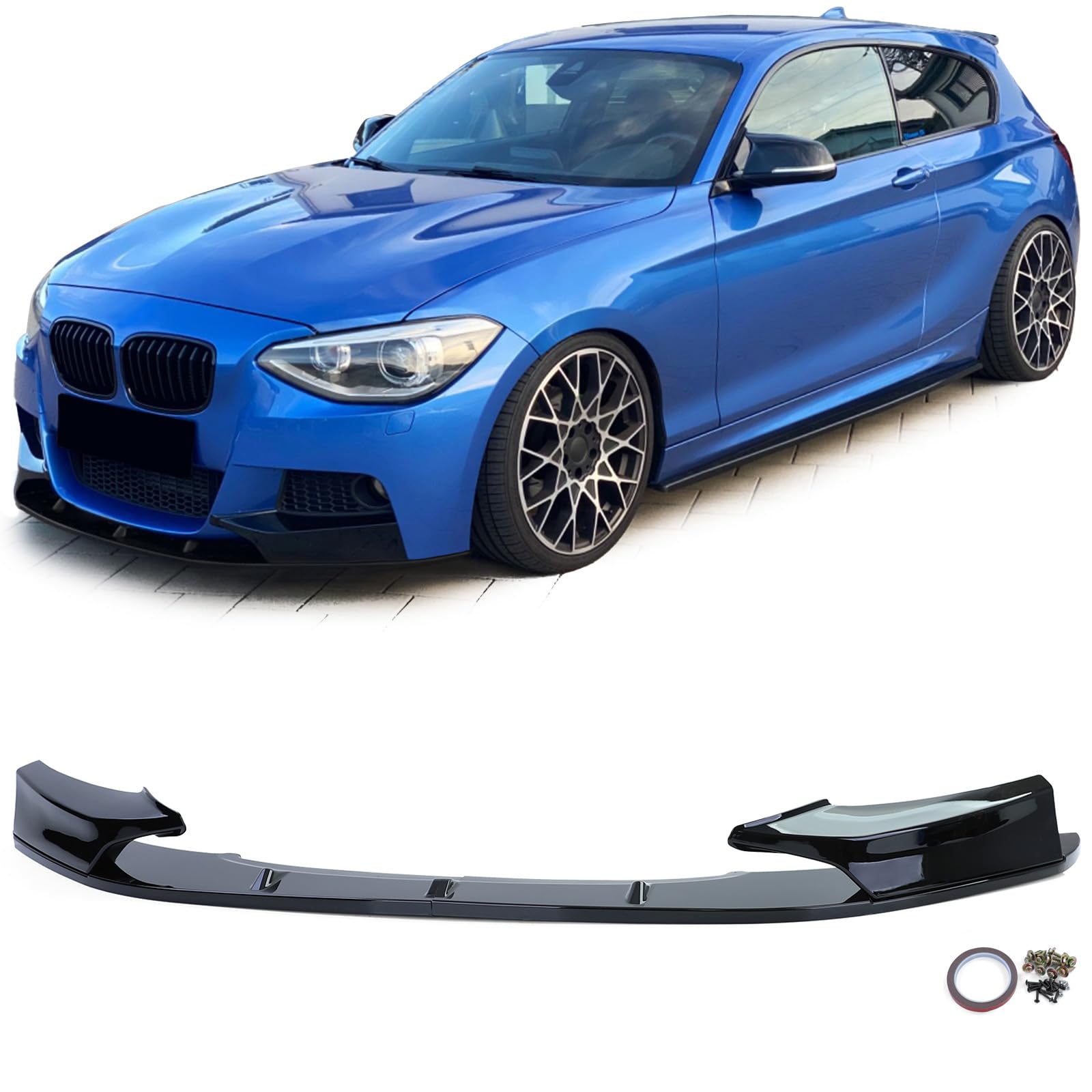Front Spoiler Lippe Perfomance Schwarz Glanz passend für 1er BMW F20 F21 10-14