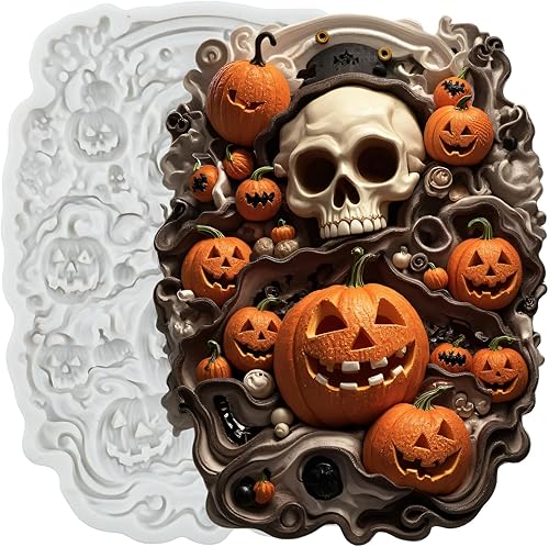 Miniatura 31 de Molde de silicona con calavera de Halloween, moldes de chocolate para decoración de pasteles, decoración de cupcakes, pasta de goma de arcilla de