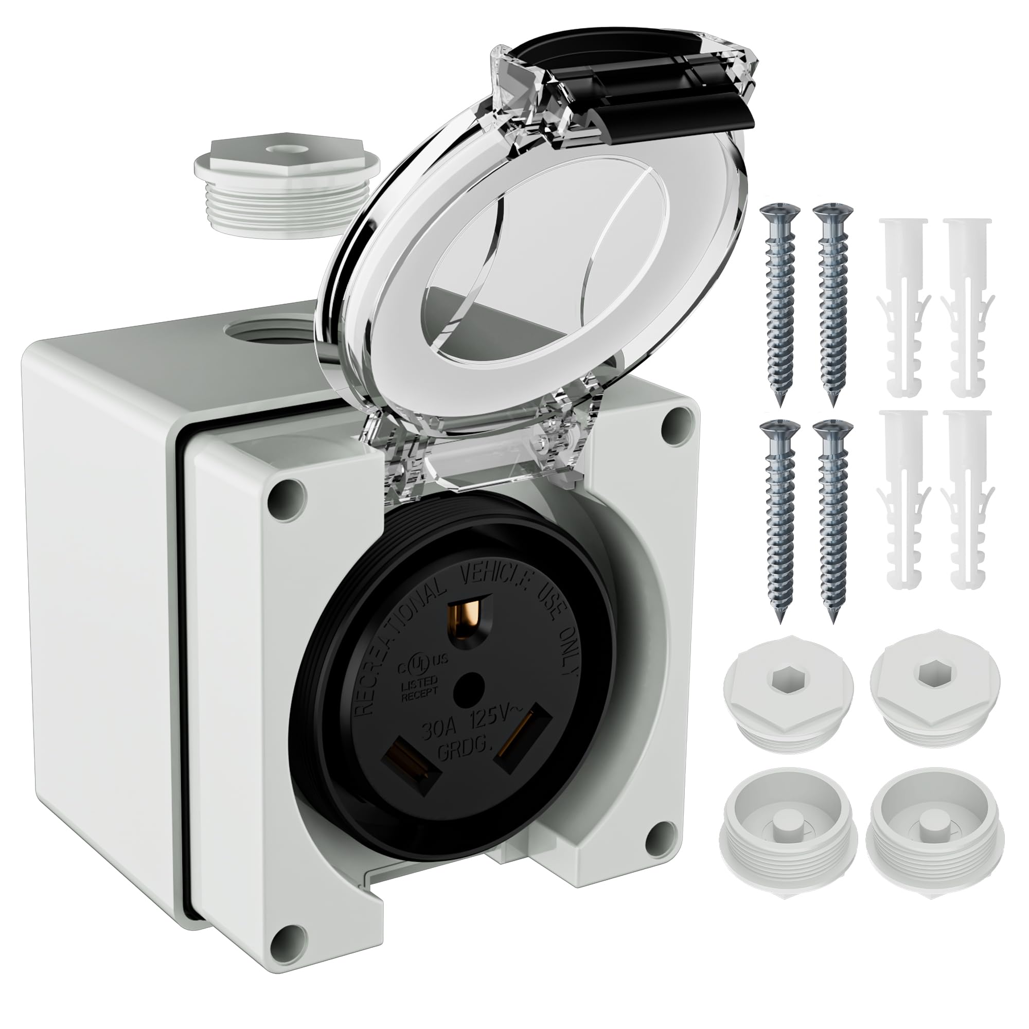 Amazon.com: 30Amp RV Power Outlet Box, NEMA TT-30R Receptacle