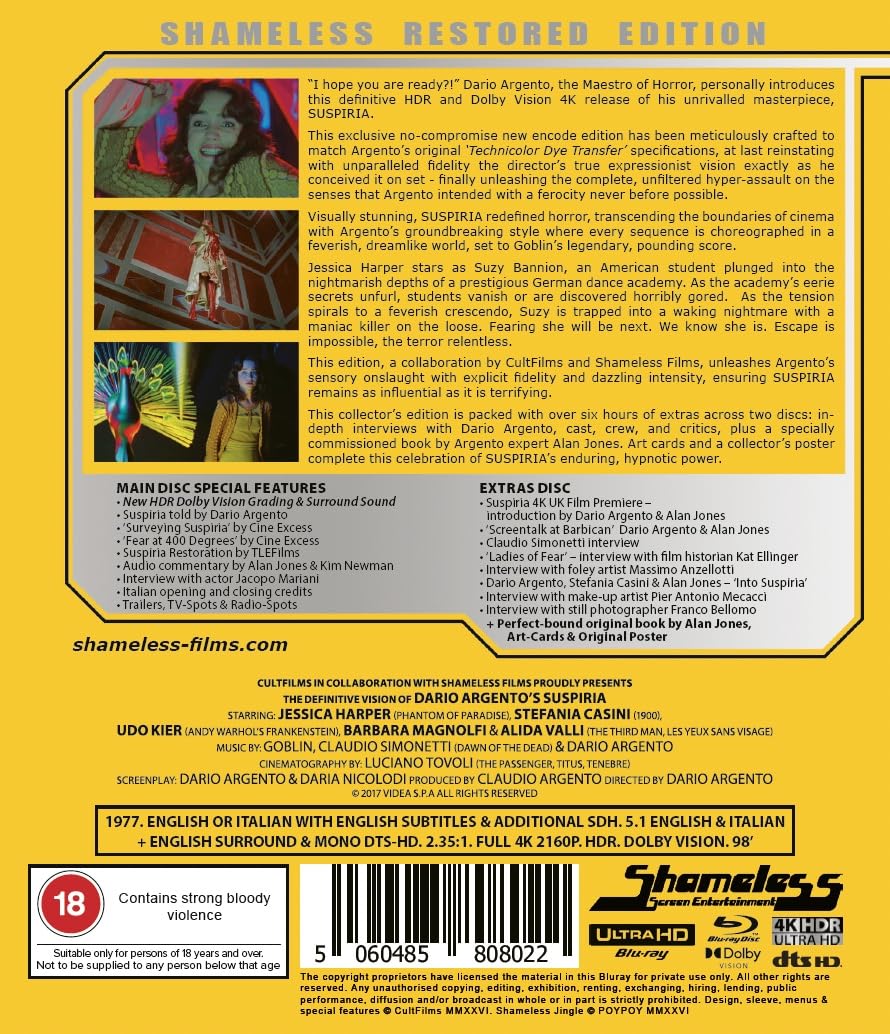 Suspiria [4KUHD-HDR VISON] [ALL REGION] Limited Numbered