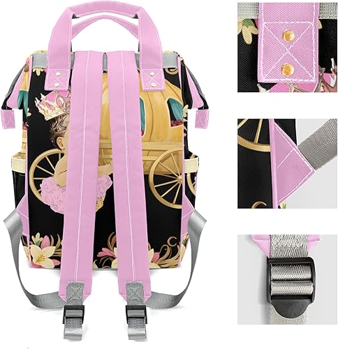 Miniatura 4 de Mochila de pañales para niña negra afroamericana afroamericana personalizada con nombre, bolsa de hombros para pañales personalizada, regalos para