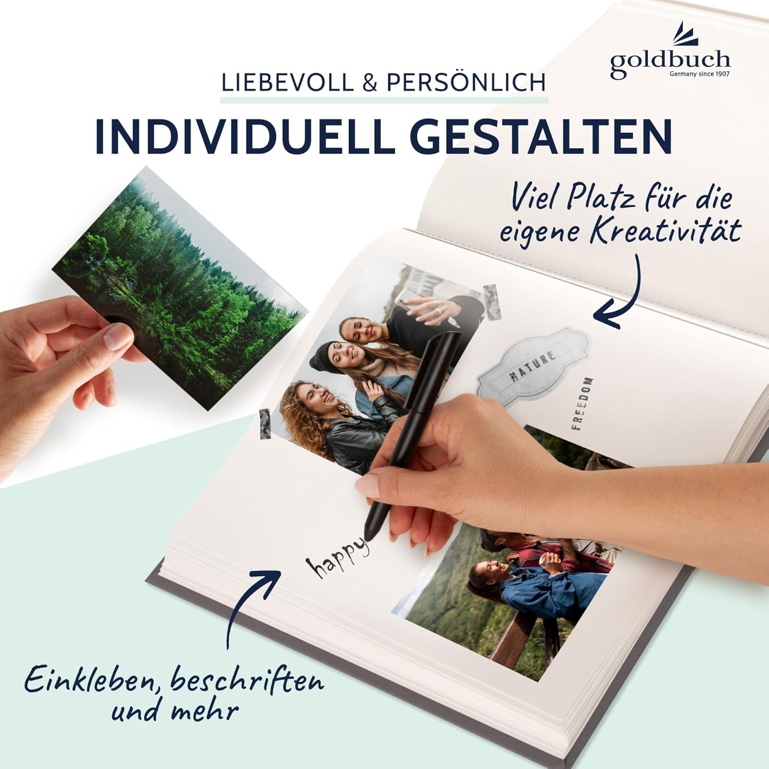 Photo Album, Linen, Grey, 30x31 cm