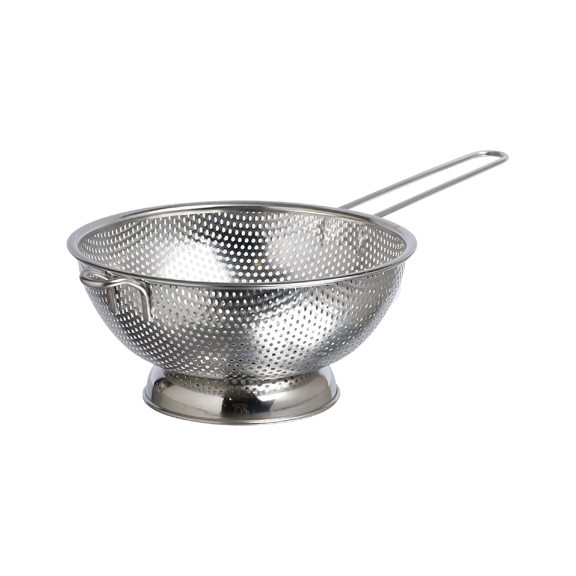 Buckingham Silver Micro-Perforated Stainless Steel Long Handle Colander Strainer For Rice Pasta Spaghetti Noodles Vegetables Fruits Cooking And Kitchen Use (19.5 Cm)