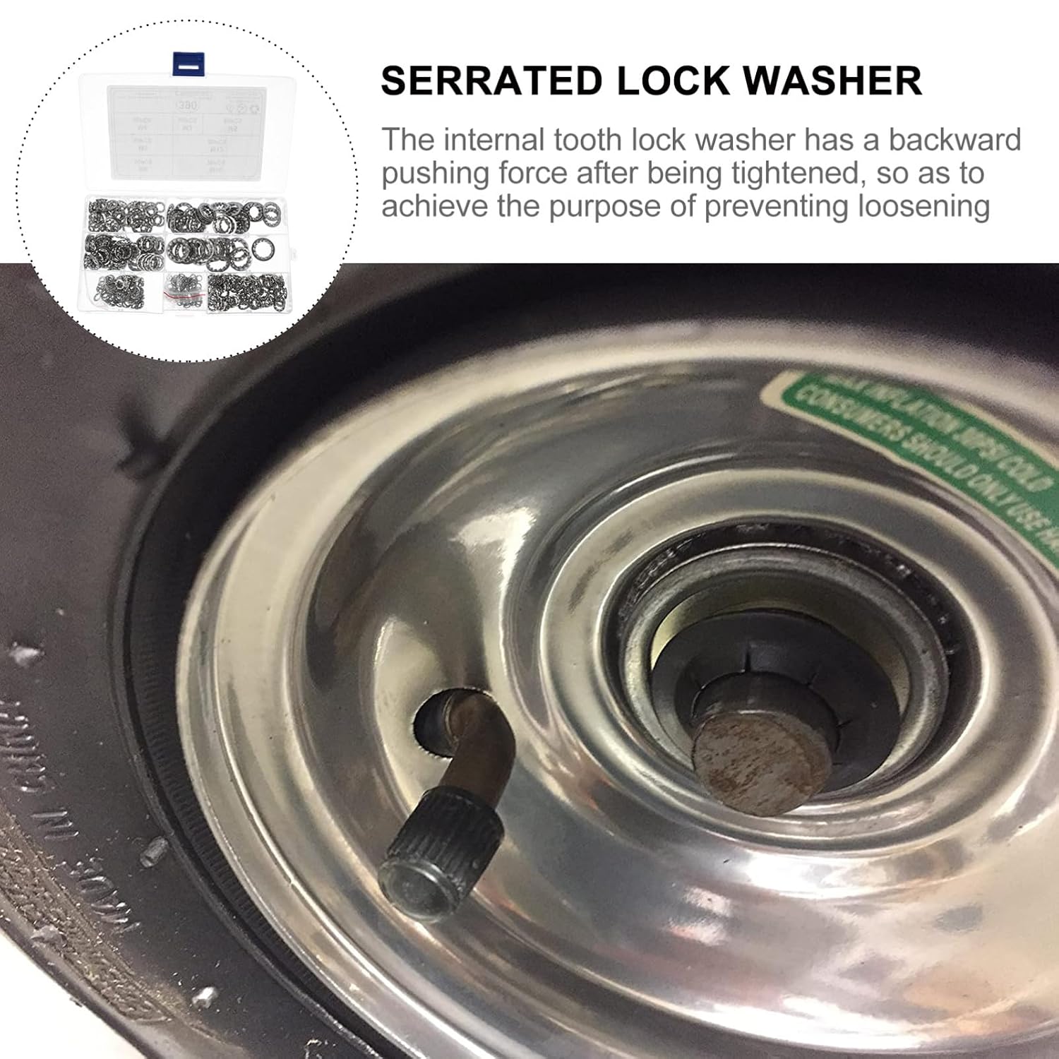Generic 390 Pcs Stainless Steel Internal Tooth Serrated Locking Washers Assortment Kit M3-m10 Push on Lock Washers for Nut and Bolt Fastening Applications