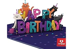 Love Pop Birthday Cats Card