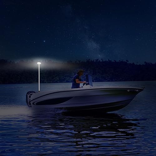 Miniatura 5 de Luz de popa para barco de anclaje marino todo redondo LED blanco extraíble 2 pines enchufe base USCG 2 NM 12 voltios 22 pulgadas
