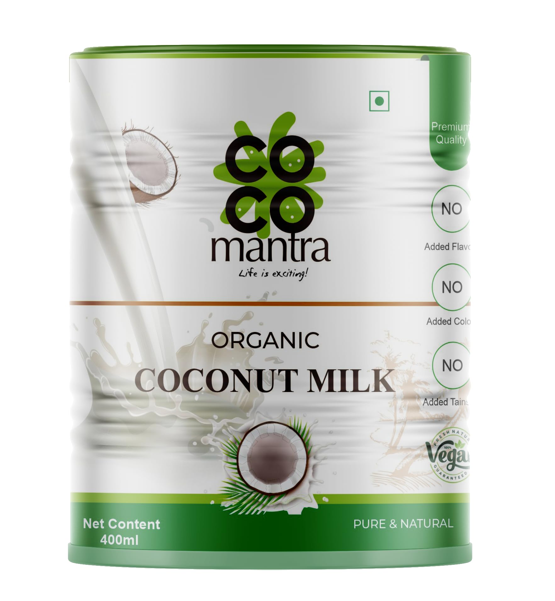 CocoMantra Coconut Milk|Fresh|Pure|Organic|100% Natural|Delicious|Unsweetened Drink|Cooking|Baking|Health Conscious|400 ML..