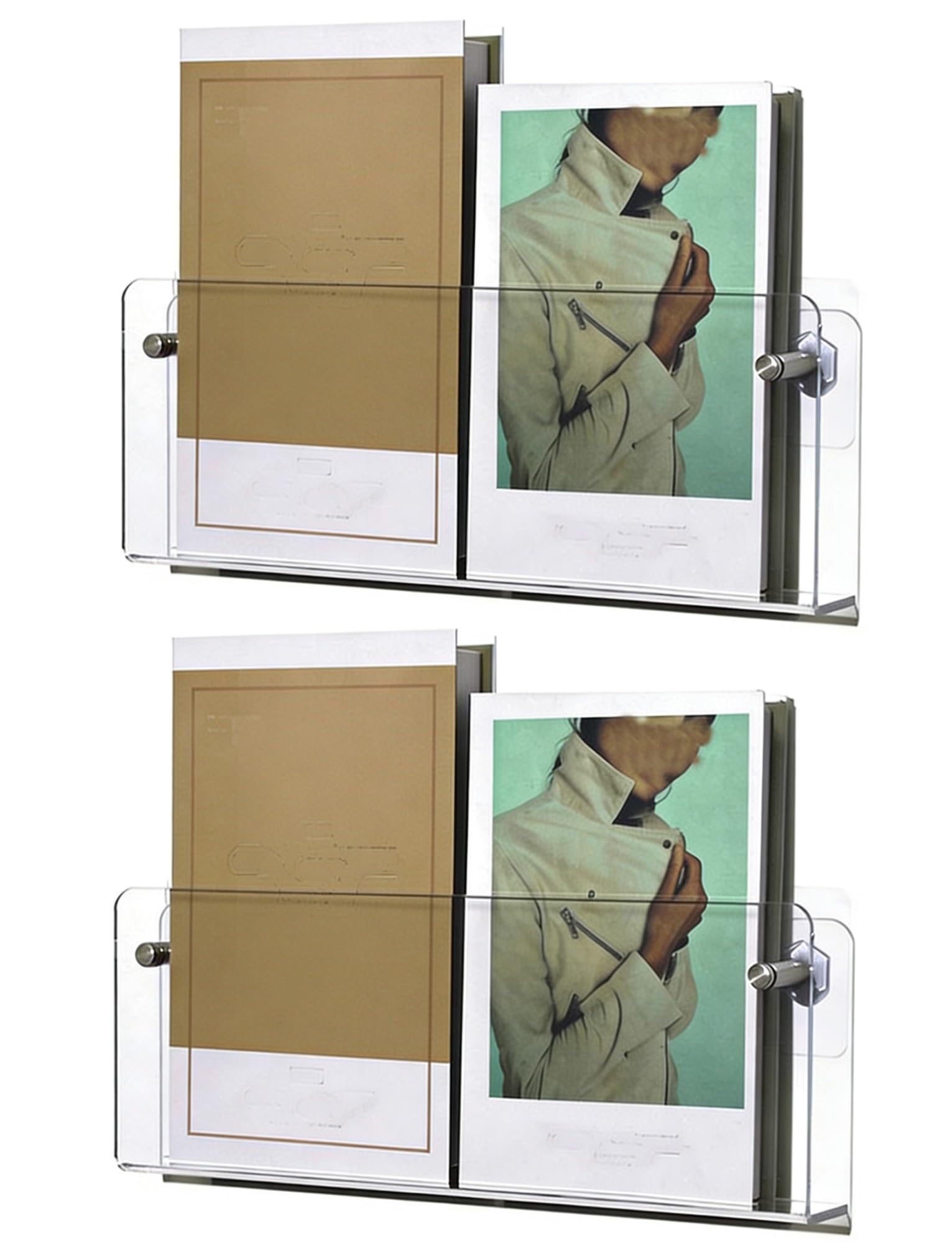 Fcfpxwtz Transparent Acrylic Wall Magazine Rack