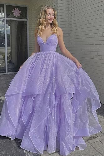 Vista 2 de Women's Sparkly Tulle Ball Gown Tulle Quinceanera Dresses Prom Dress