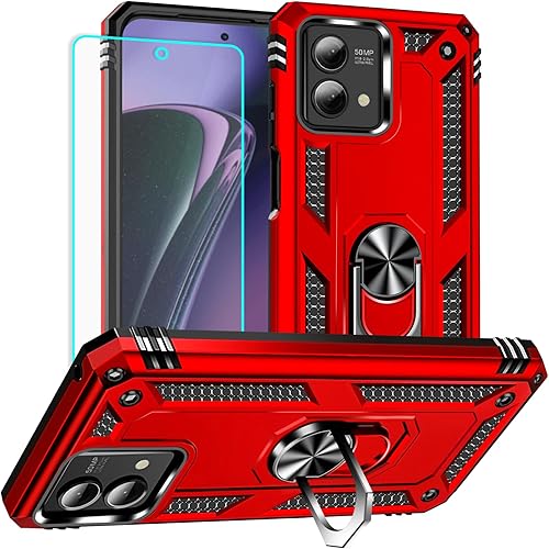 Funda para Moto G Stylus 5G 2023, Motorola G Stylus 5G 2023 con protector de pantalla HD, fundas protectoras de grado militar con anillo para Moto G