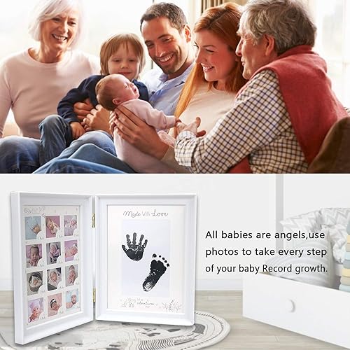 Miniatura 7 de Marcos de fotos con huellas de manos para bebés, decoración de papel y tinta, regalos únicos de baby shower para bebés recién nacidos, niños y