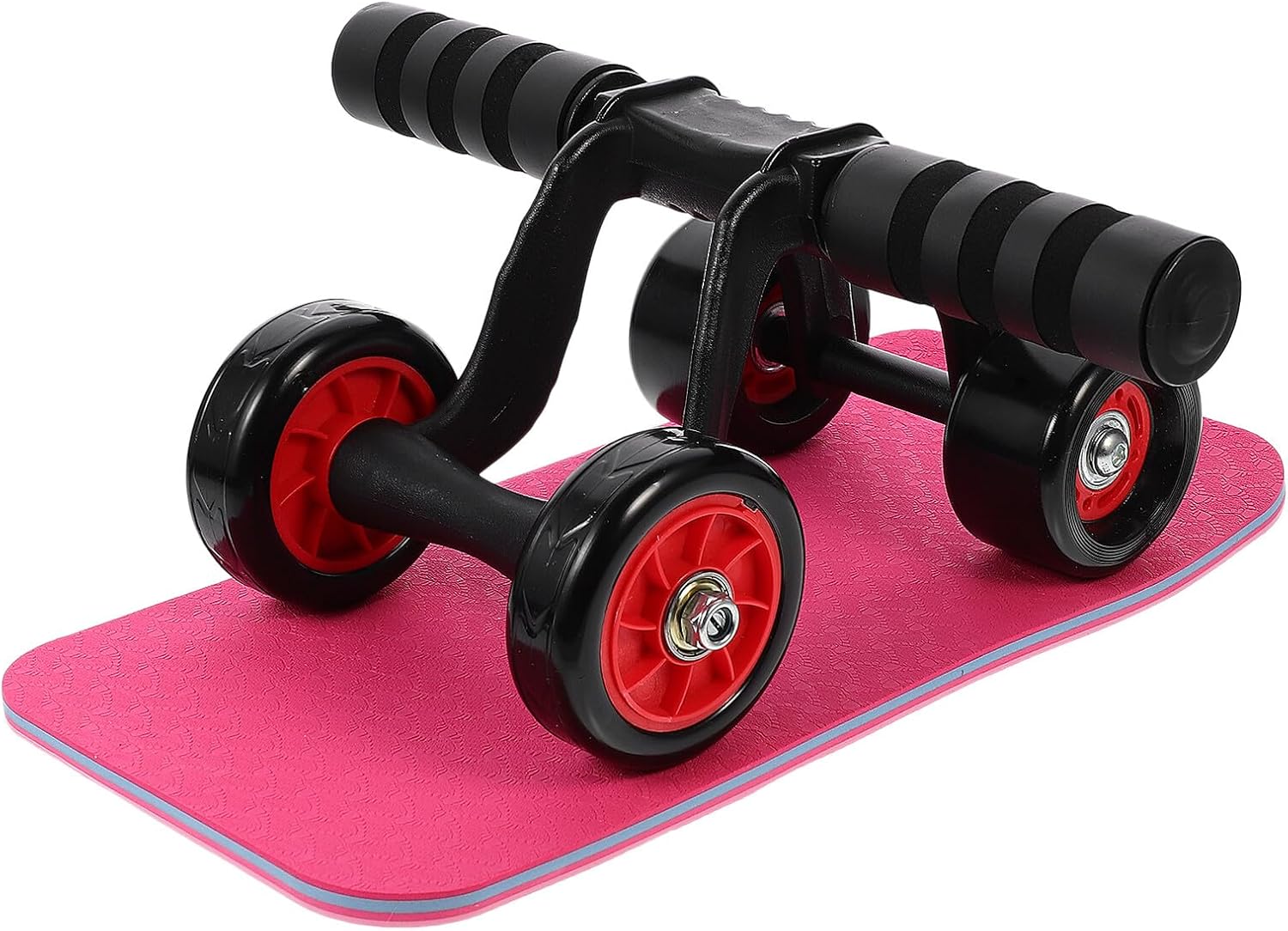 Cabilock Four-wheel Abdominal Exercise Wheel Portable Training Machine with Extra Mat Core Workout Fitness Roller for Home Strength Training