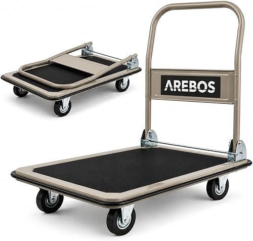 Chariot de Transport Pliable avec Plate-Forme antidérapan Arebos