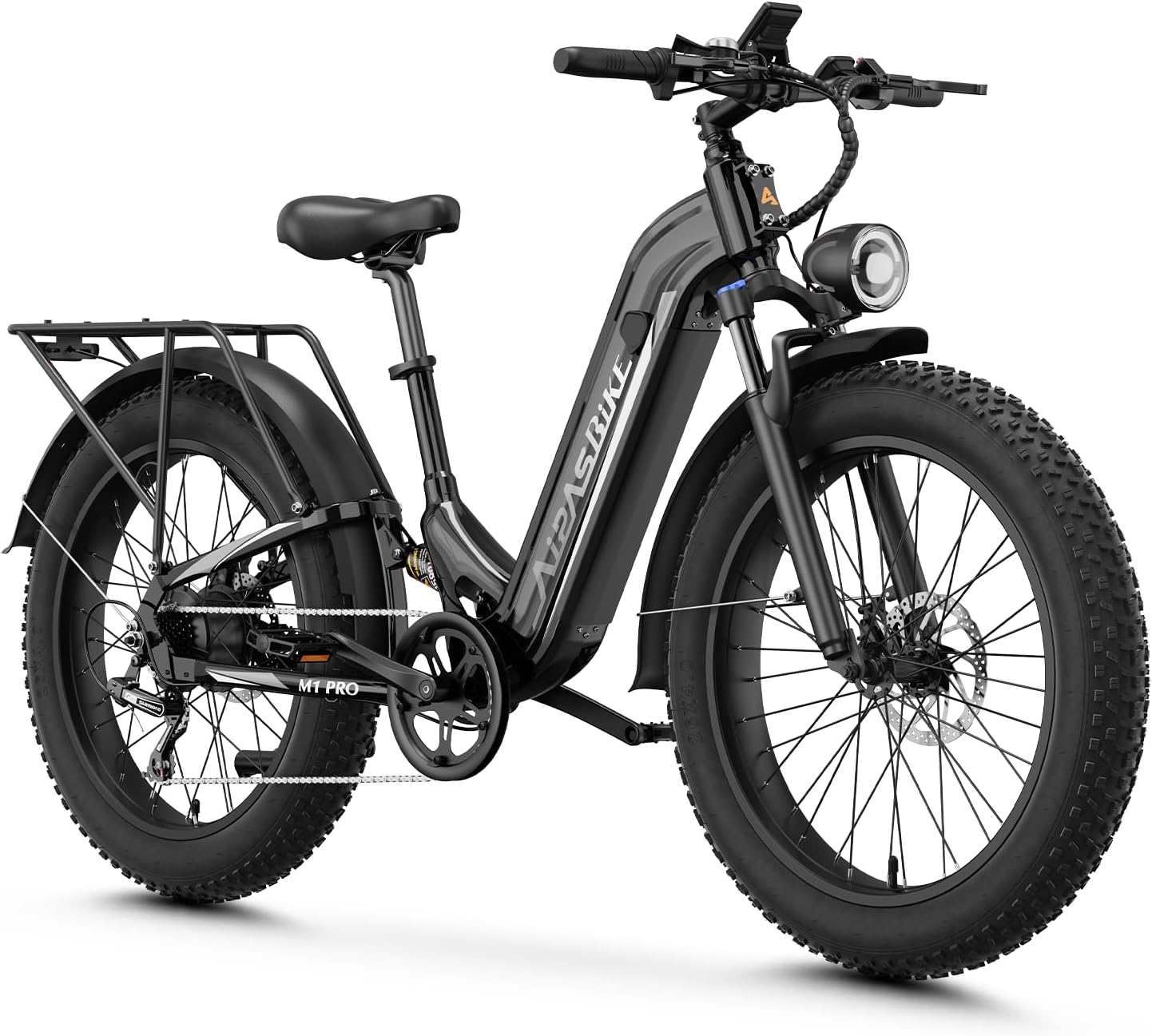 Aipas M1 Pro Electric Bike for Adults, 26 x 4 Fat Tires, 48V 17.5Ah Battery