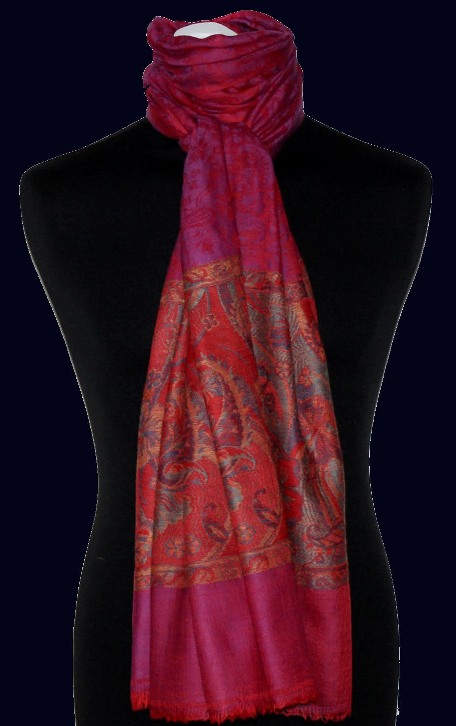 Lorenzo Cana Herrenschal Kaschmirschal 100% Kaschmir jacquardgewebt modisches Paisleymuster Schal Schaltuch Kaschmirtuch eleganter Männerschal in Rottönen - 7836511