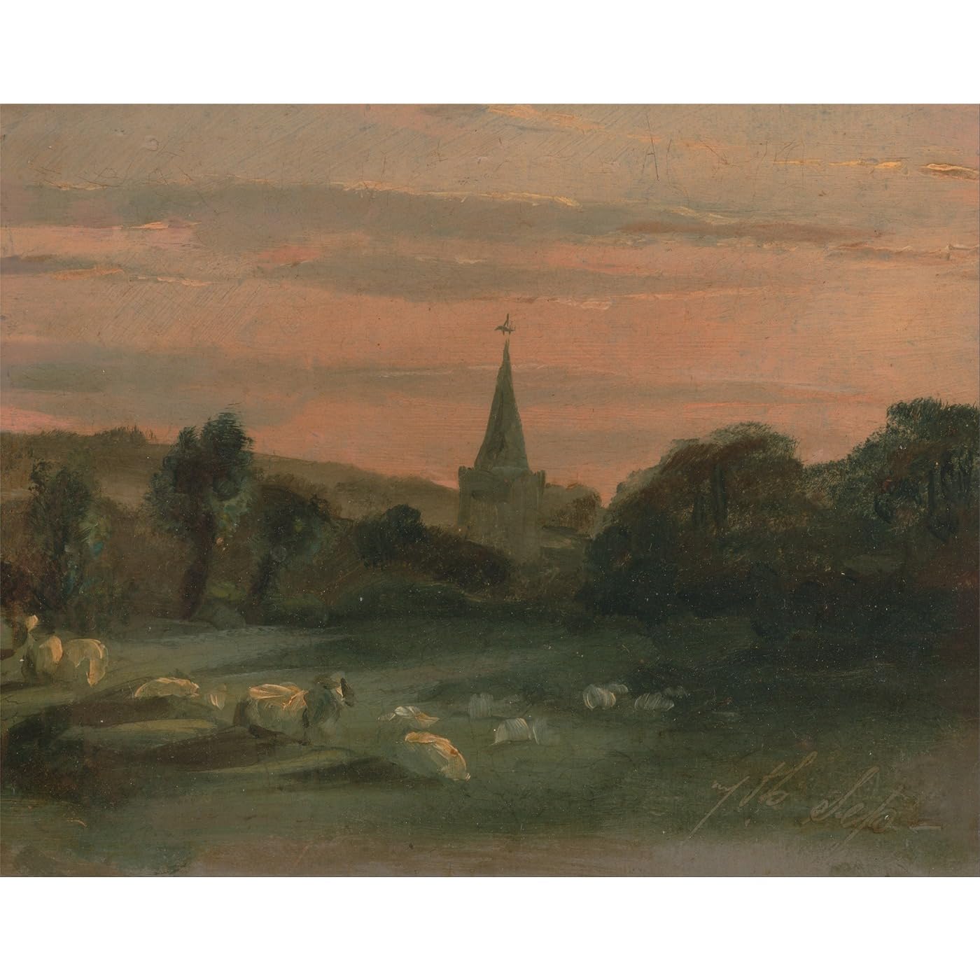 Impression giclée Cimetière Thomas église décoration murale toile 76x101cm - 2