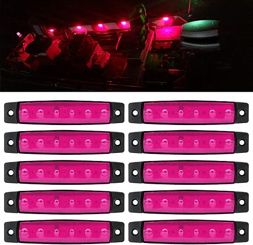 FXC 10 x 6 luces LED de distancia para camión autobús remolque indicadores laterales de luz trasera lámpara de freno de 12 V morado