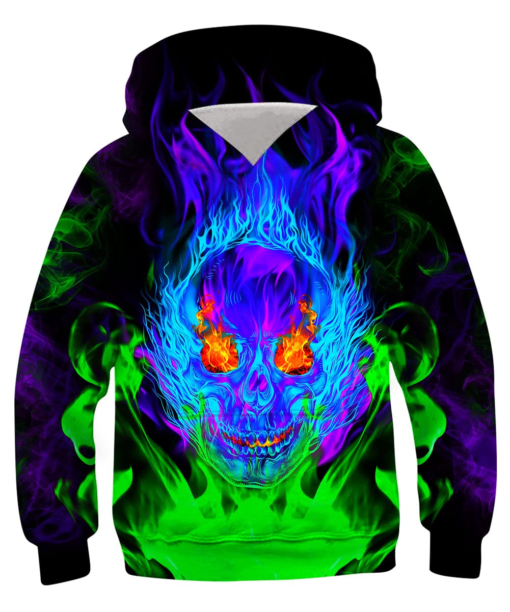 kids4ever Unisex Kinder Hoodie 3D Lustig GedrucKt Kapuzenpullover Langarm Pullover Hoodies Sweatshirt für Jungen Mädchen mit Tasche Alter 6-16