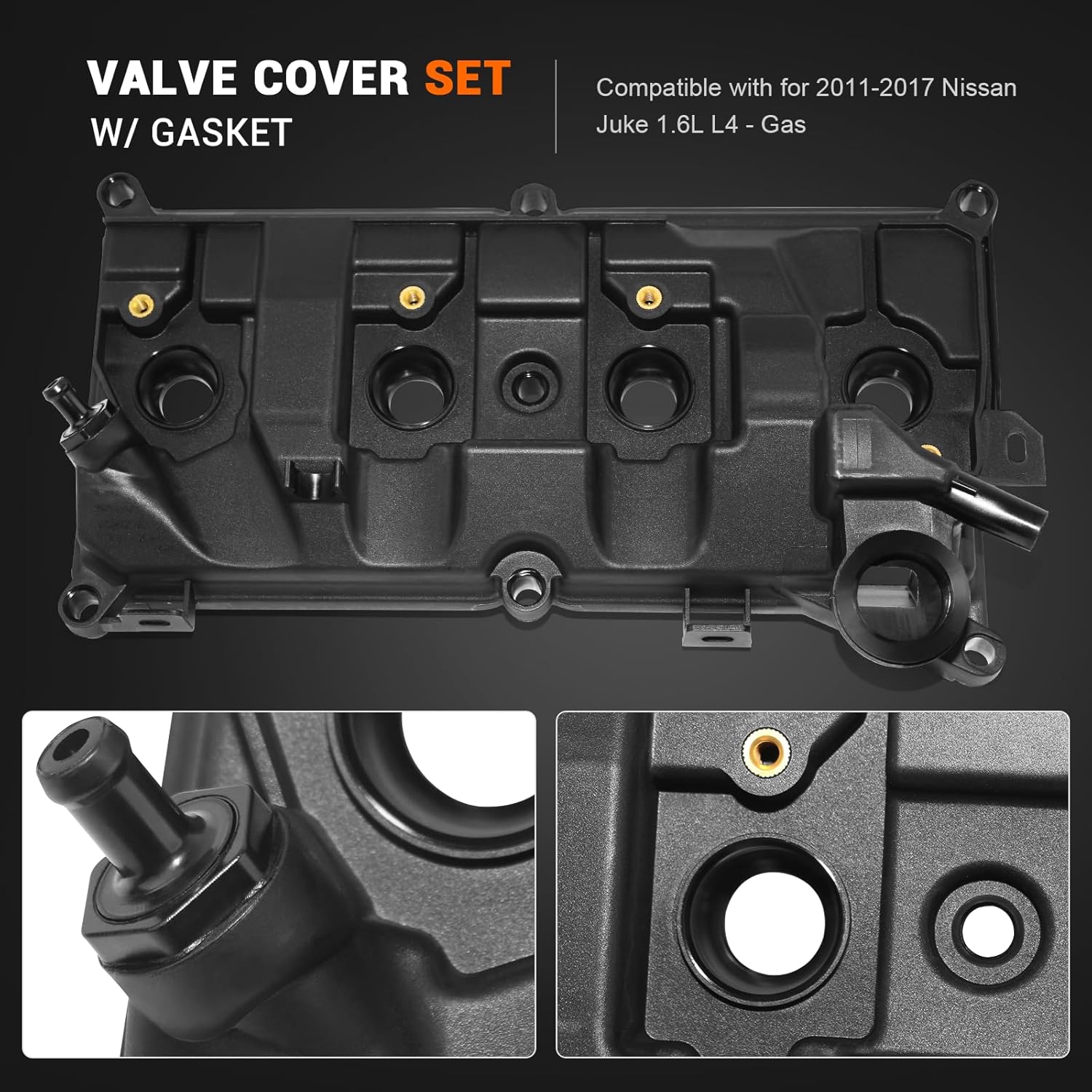 1.6L Valve Cover Compatible with 2011-2017 Nissan Juke 2016-2019 Nissan Sentra Replace# 13264-1KC1A 132641KC1A 13264-1KC0A 13264-BV80A