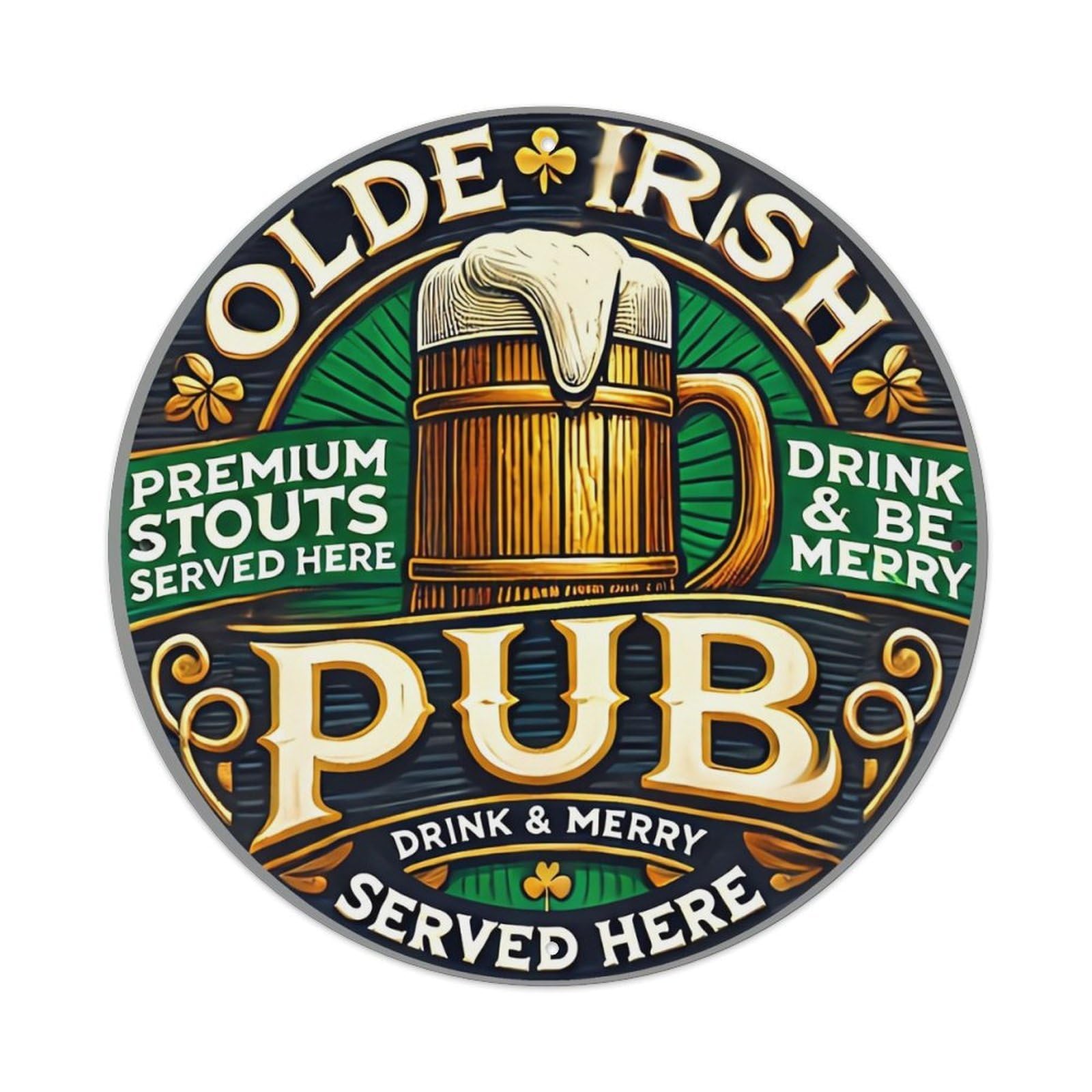 Olde Irish Pub Sign Design Tin Sign Metal Poster Vintage Metal Signs for Home Man Cave Bar Cafe Kitchen laundry room Wall Decorations 8x8 inches