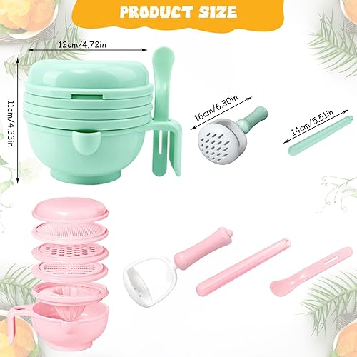 Miniatura 6 de 2 juegos de comida para bebés con asa, máquina de puré de bebé de gran capacidad con trituradora antideslizante resistente al calor para nuevos